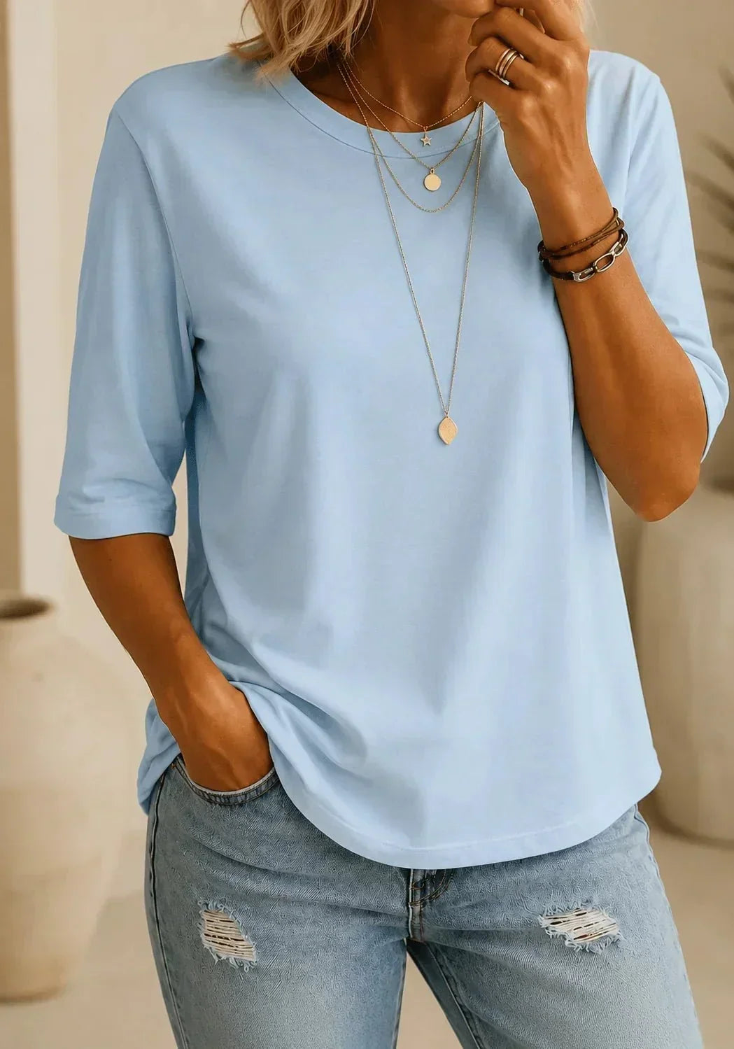 CELESTE | CAMISETA ESENCIAL DE COMODIDAD