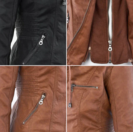 LEATHER HOODED JACKET