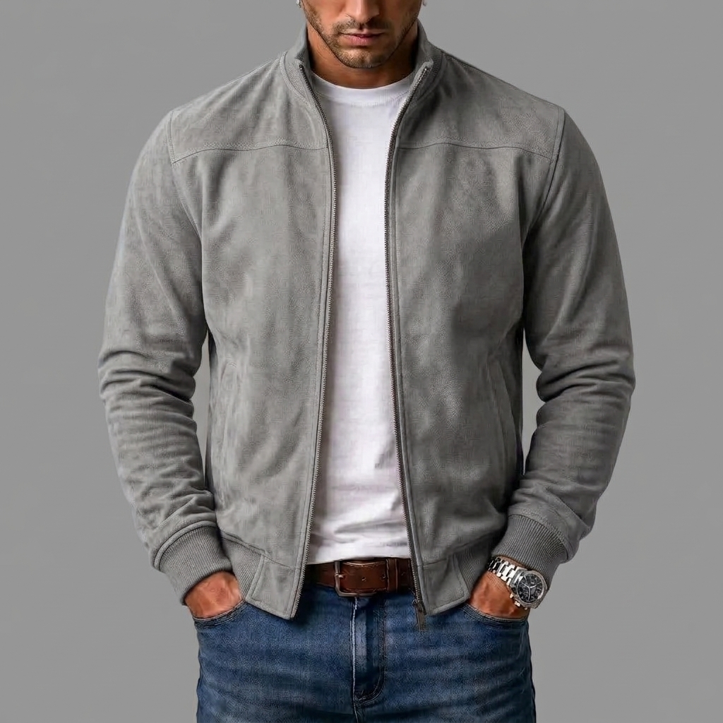 Suede bomber jacket