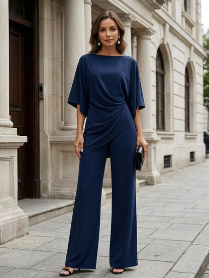Gabriela | Draped blouse and wide-leg trousers set