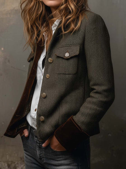 Dorothy | Vintage-Style Herringbone Blazer