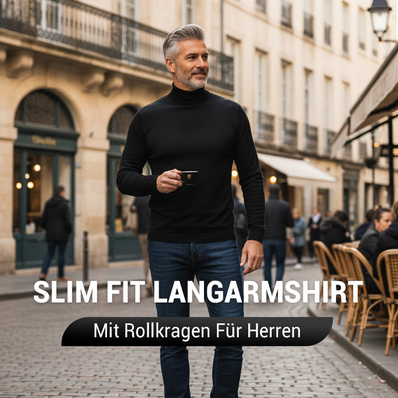Men's long-sleeve slim fit turtleneck t-shirt