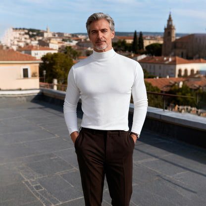 Men's long-sleeve slim fit turtleneck t-shirt