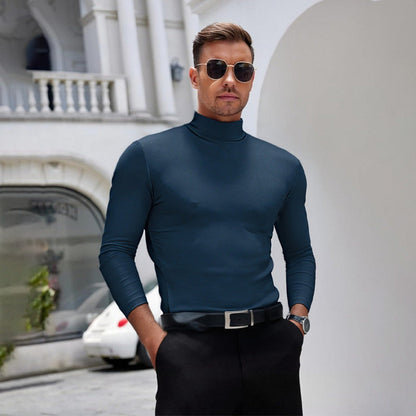 Men's long-sleeve slim fit turtleneck t-shirt
