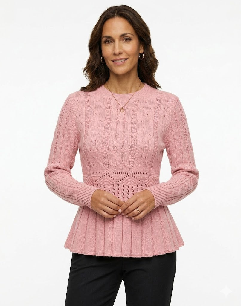 KNIT SWEATER WITH RUFFLES
