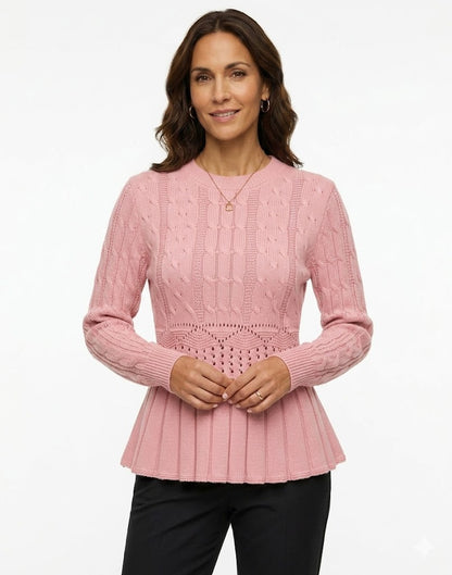 KNIT SWEATER WITH RUFFLES