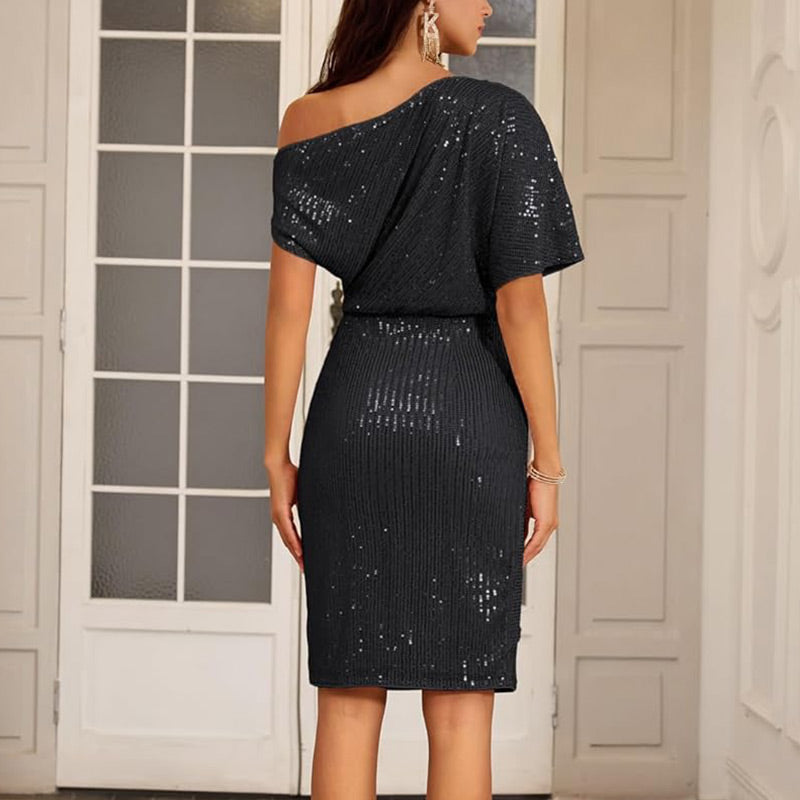 ELEGANT DRESS WITH RHINESTONES