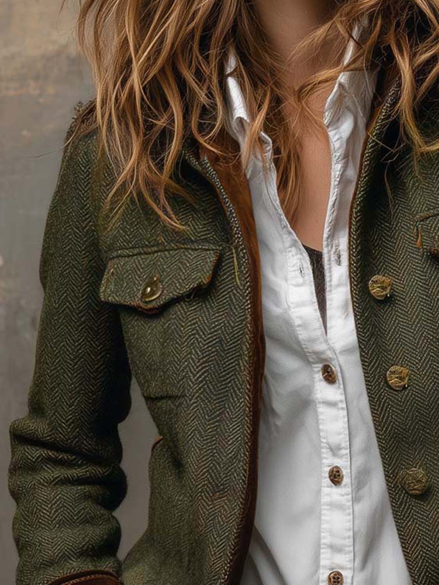 Dorothy | Vintage-Style Herringbone Blazer