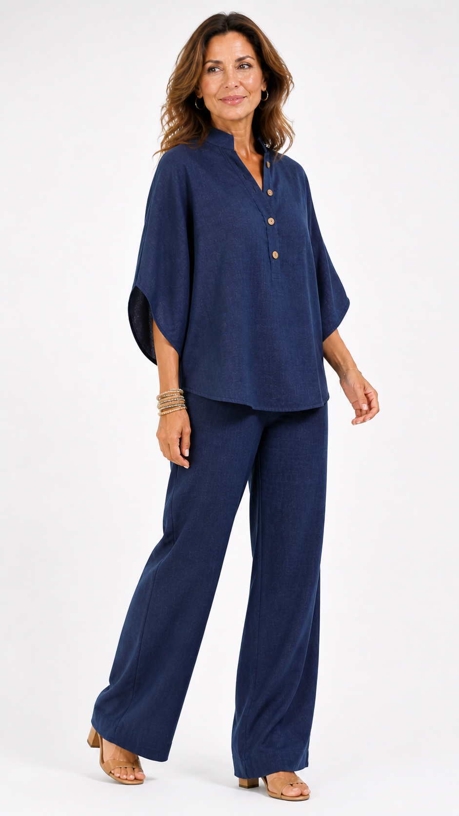 Mariel™ | Batwing sleeve set with wide-leg pants