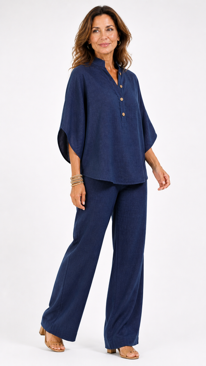 Mariel™ | Batwing sleeve set with wide-leg pants