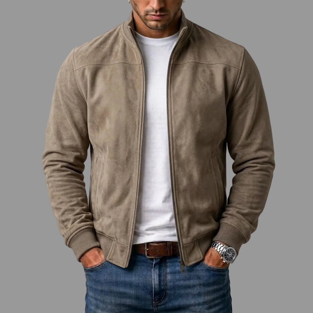 Suede bomber jacket