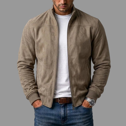 Suede bomber jacket