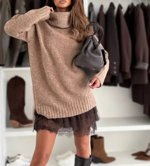 Elegant Turtleneck Sweater and Dress Set