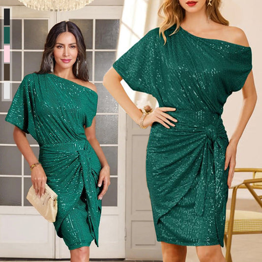 ELEGANT DRESS WITH RHINESTONES