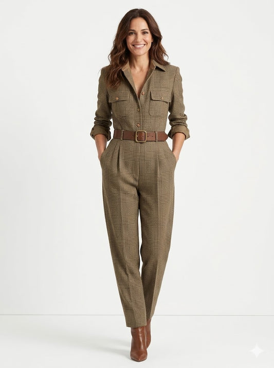 Ana™ | Elegant Plaid Jumpsuit