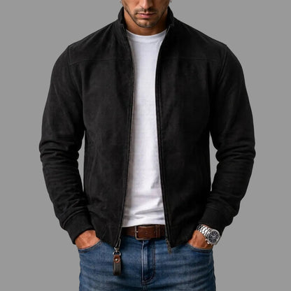 Suede bomber jacket