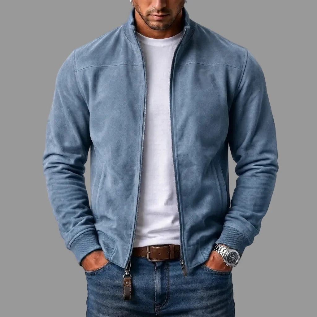 Suede bomber jacket