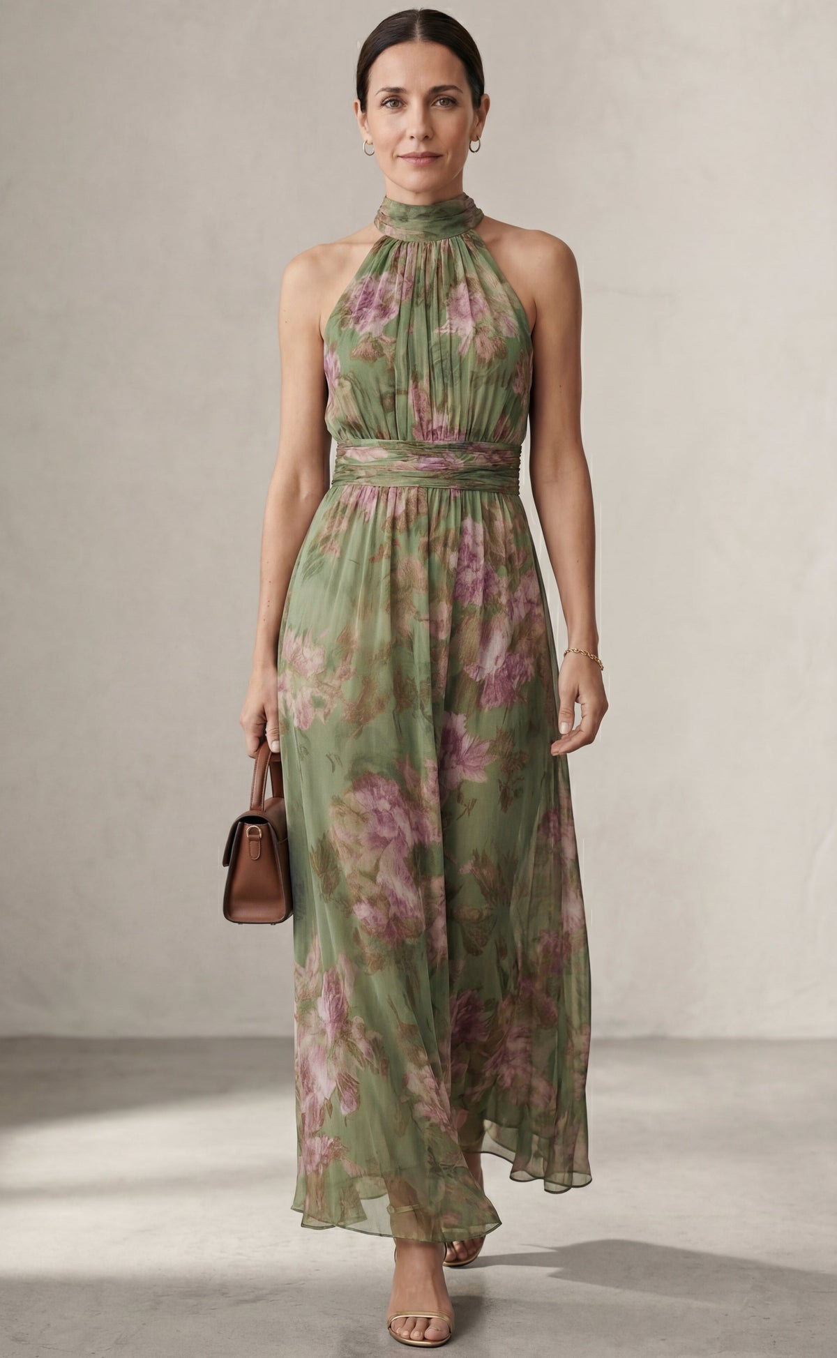 Livia™ | Floral halter maxi dress
