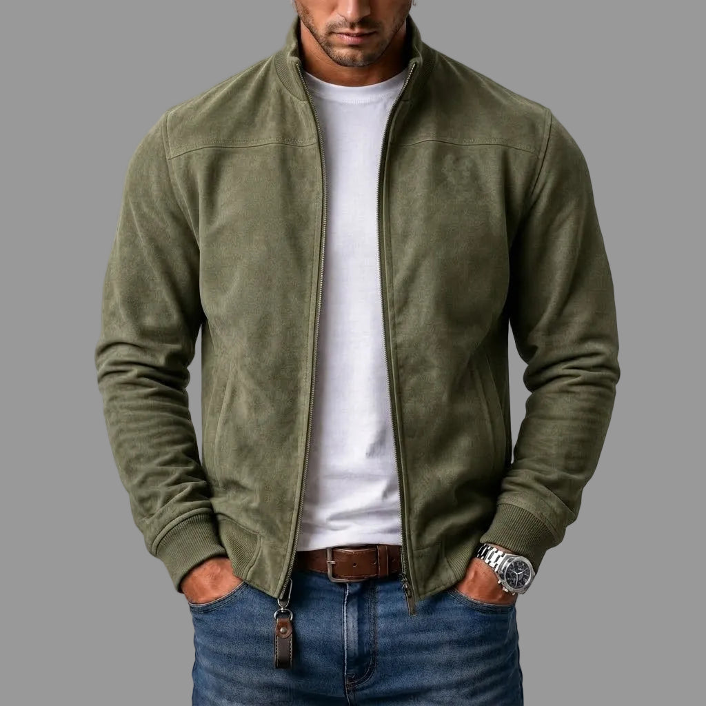 Suede bomber jacket