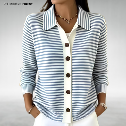 Ofelia Striped Button-Up Cardigan