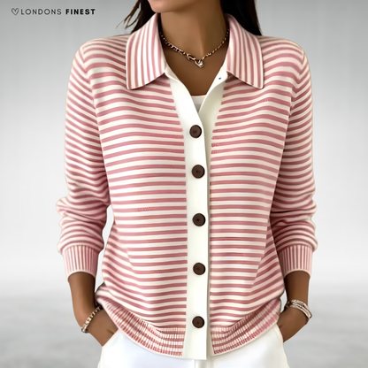 Ofelia Striped Button-Up Cardigan