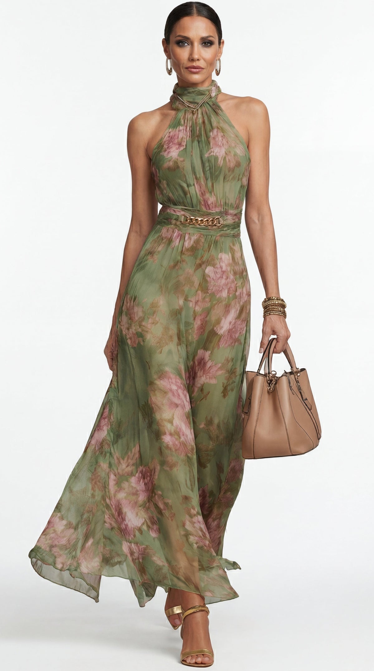 Livia™ | Floral halter maxi dress