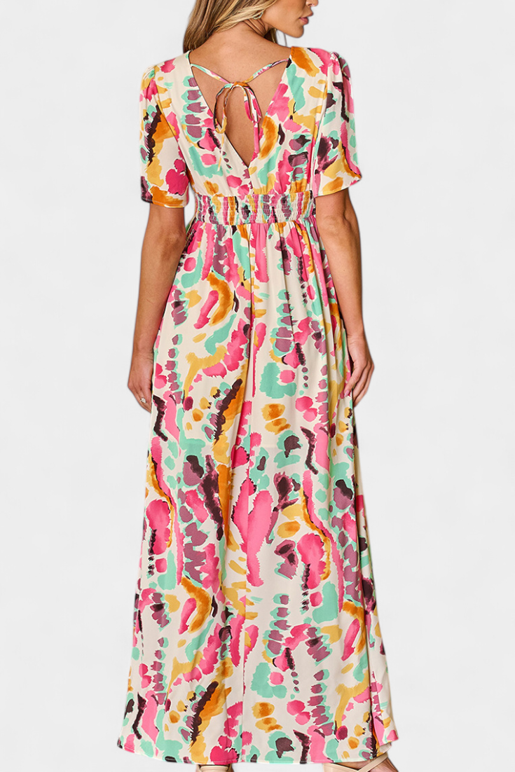 Yuki™ | Tie-Dye V-Neck Dress