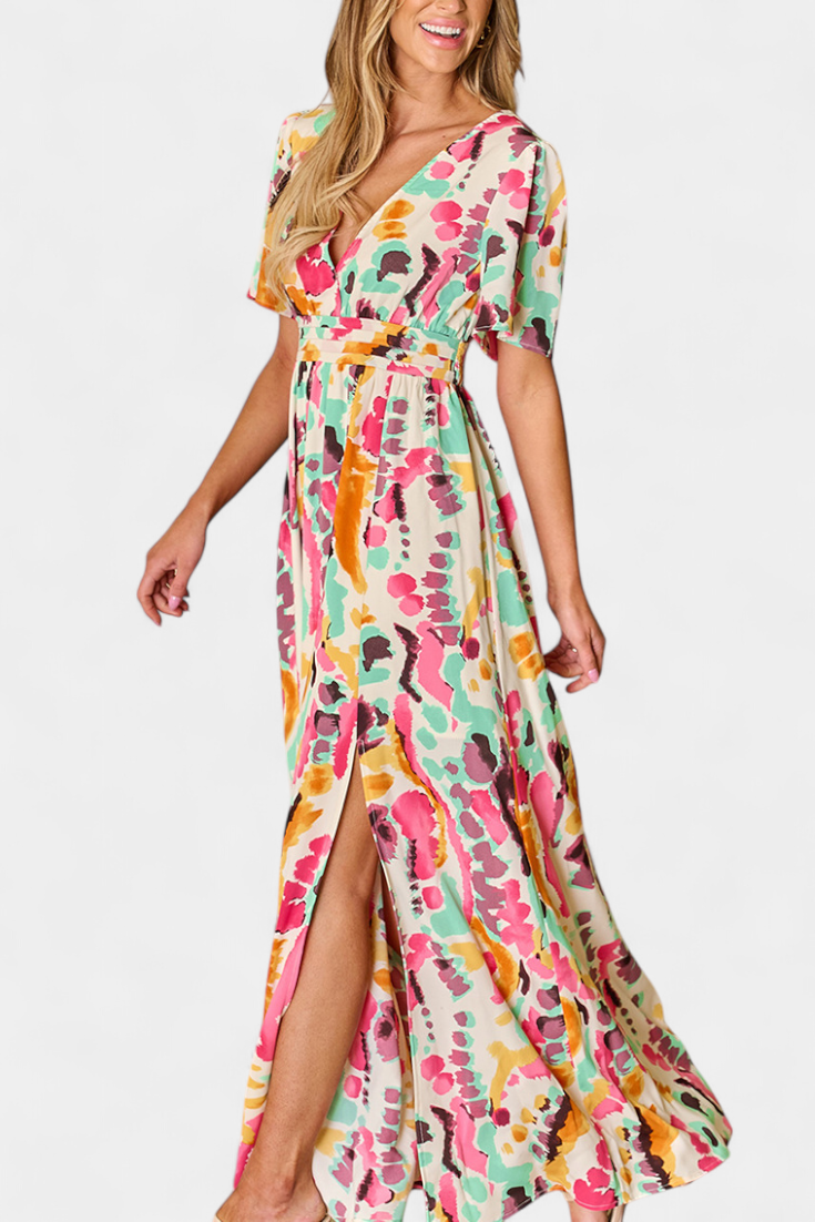 Yuki™ | Tie-Dye V-Neck Dress