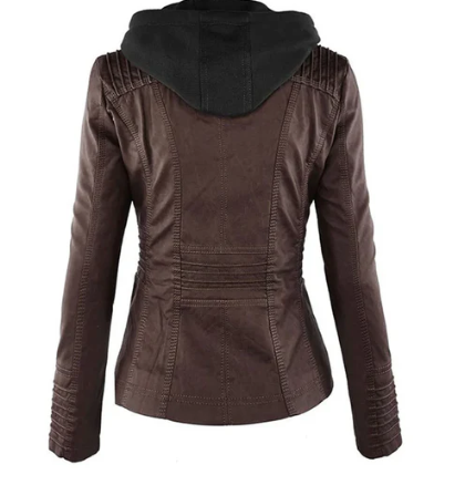 LEATHER HOODED JACKET