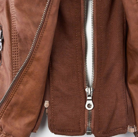 LEATHER HOODED JACKET