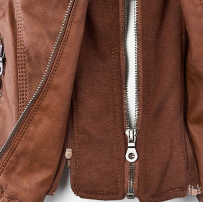 LEATHER HOODED JACKET