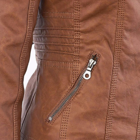 LEATHER HOODED JACKET