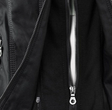 LEATHER HOODED JACKET