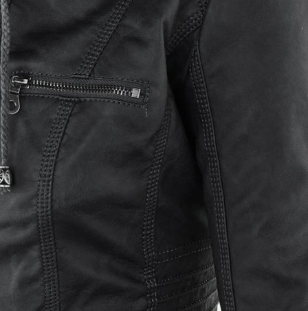 LEATHER HOODED JACKET