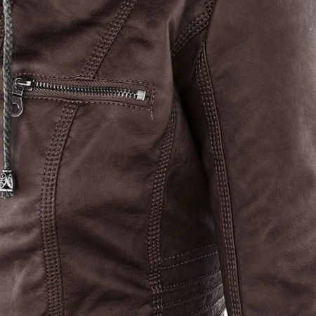 LEATHER HOODED JACKET