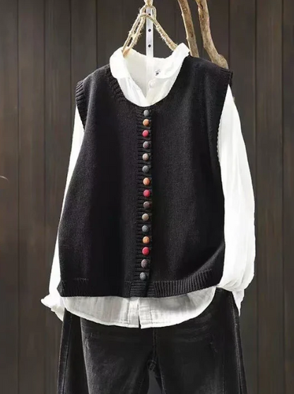 KNIT SLEEVELESS VEST