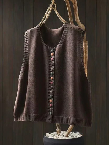KNIT SLEEVELESS VEST
