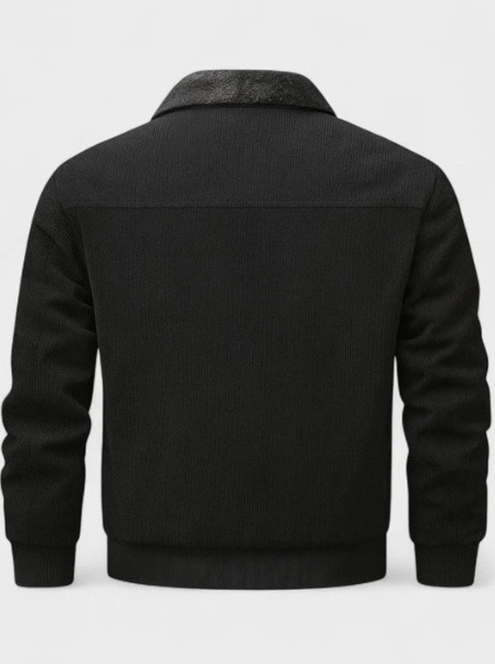 FAUX SHEARLING COLLAR BOMBER JACKET