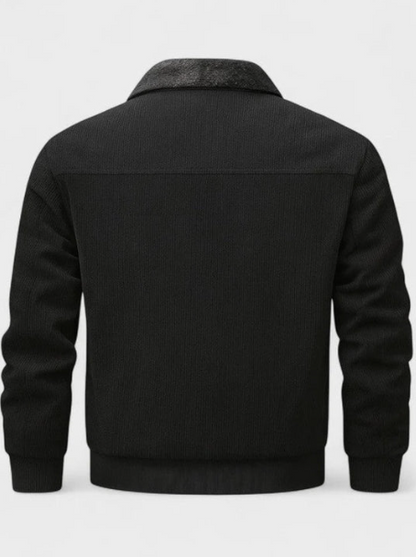 FAUX SHEARLING COLLAR BOMBER JACKET