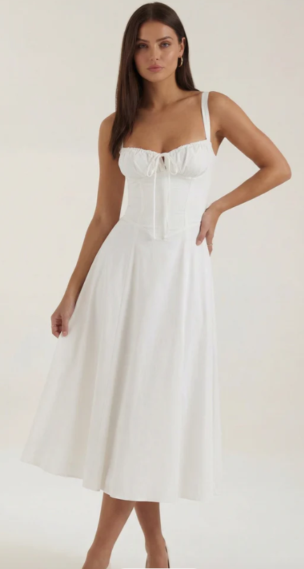 Corset-Style Midi Dress