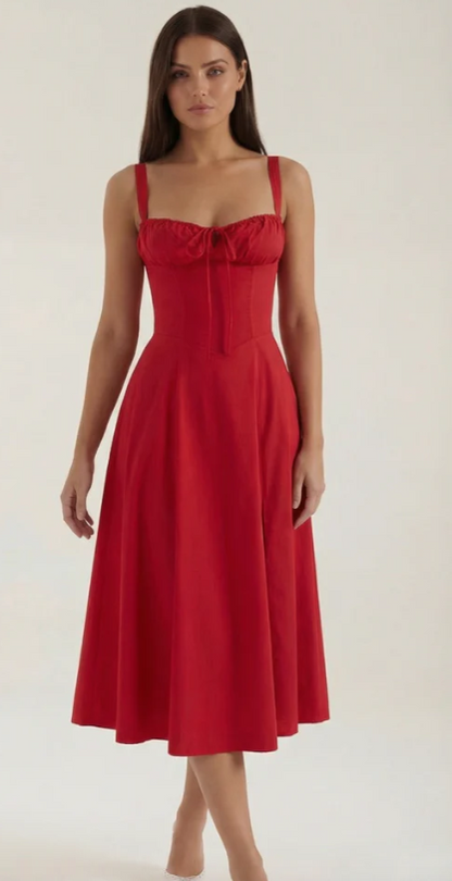 Corset-Style Midi Dress