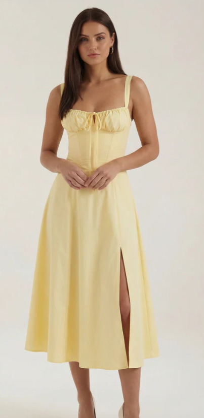 Corset-Style Midi Dress