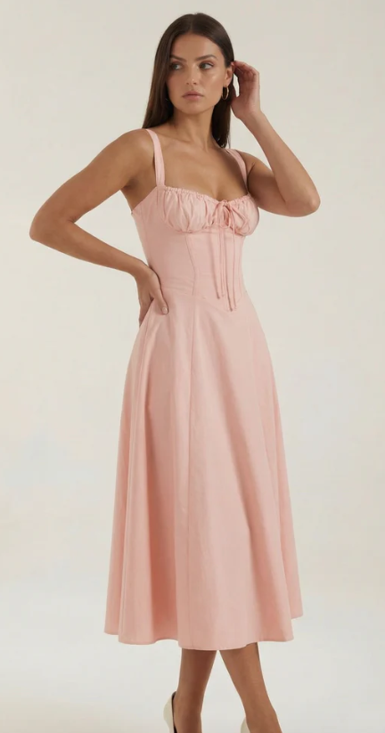 Corset-Style Midi Dress