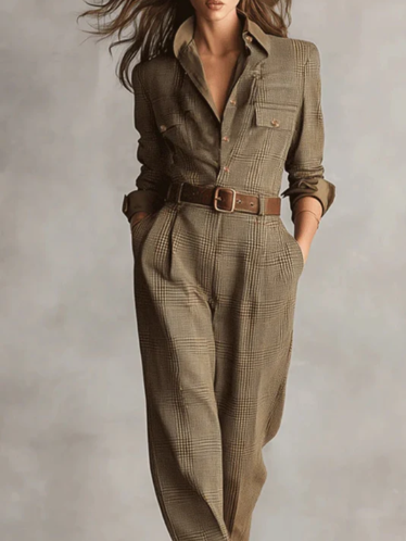 Ana™ | Elegant Plaid Jumpsuit