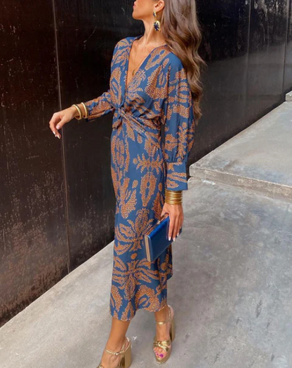 Isadora™ | Timeless Charm Print Midi Dress
