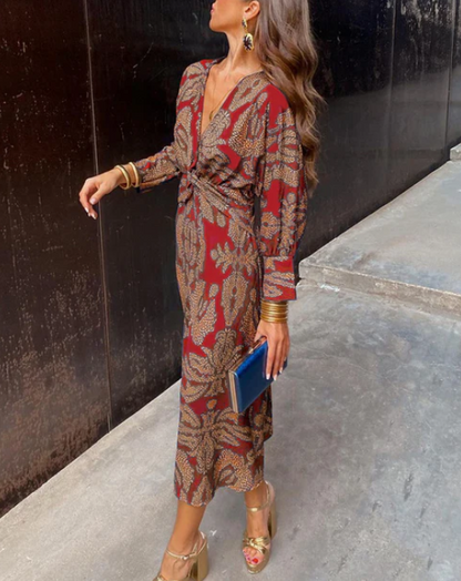 Isadora™ | Timeless Charm Print Midi Dress