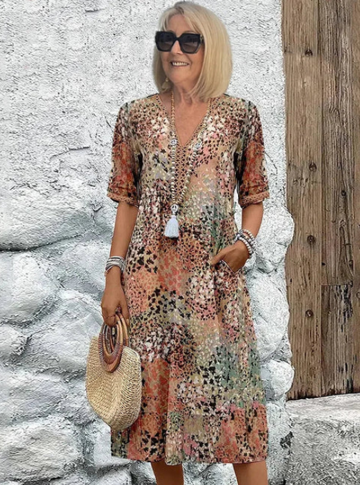 Lina™| Lightweight V-neck dress