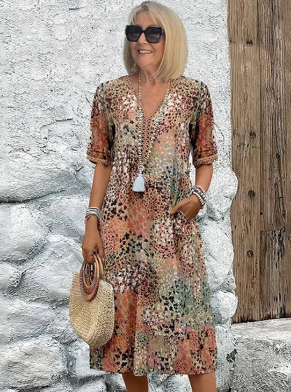 Lina™| Lightweight V-neck dress