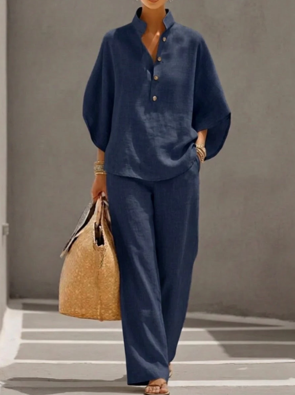 Mariel™ | Batwing sleeve set with wide-leg pants