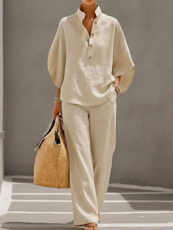 Mariel™ | Batwing sleeve set with wide-leg pants